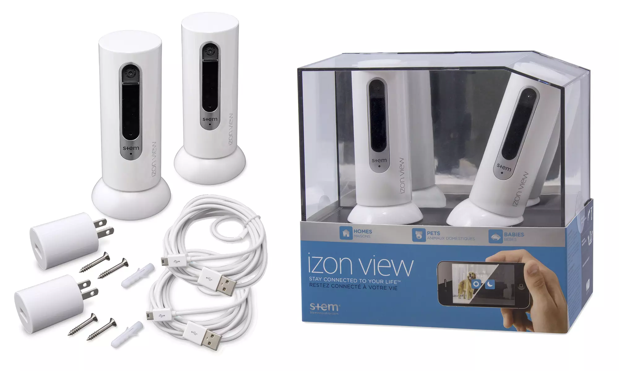 Stem Izon View WiFi Surveillance Cameras with Nightvision (1- or 2-Pack) - Second Medium