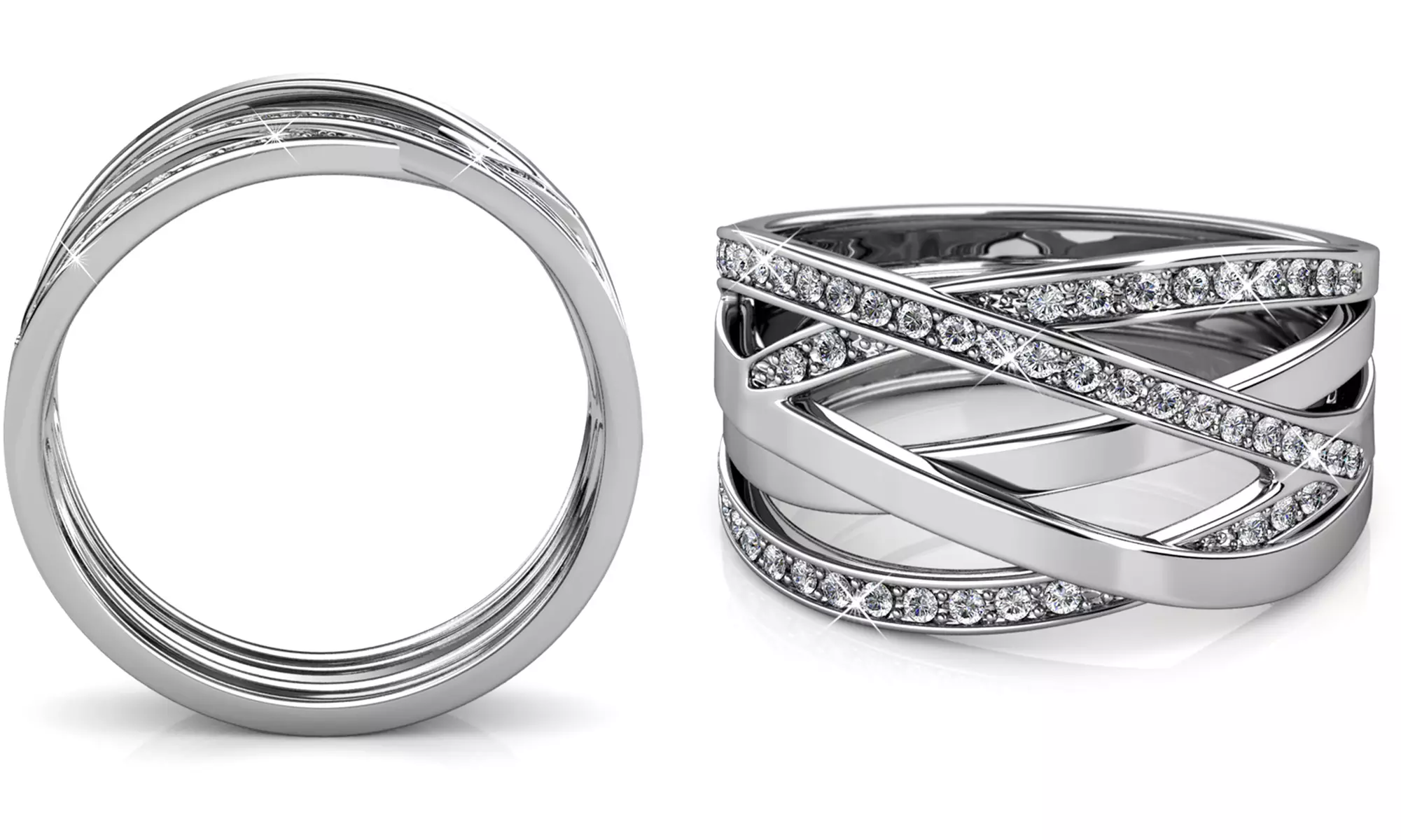 Criss-Cross Ring with Austrian Crystals