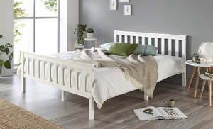 Solid Wood Shaker Bed Frame with Optional Double Comfort Mattress