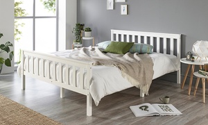 Solid Wood Shaker Bed Frame with Optional Double Comfort Mattress