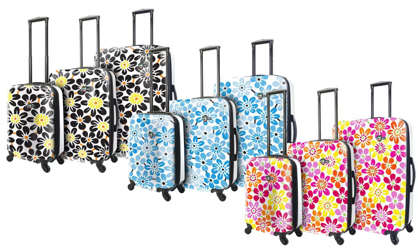 Mia Toro Floral Polished Art Hardside Expandable Spinner Luggage (3-Piece Set) - Primary Image