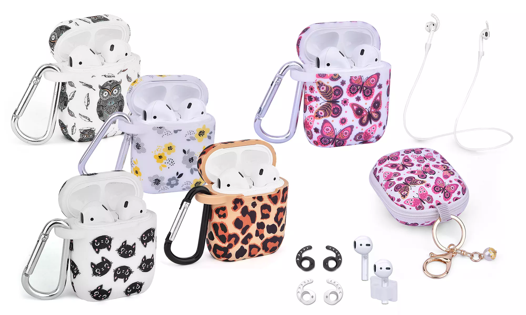 AirPods 1 & 2 Case Cover & Accessory Pack (7-Piece) (LED Not Visible)  - Primary Image