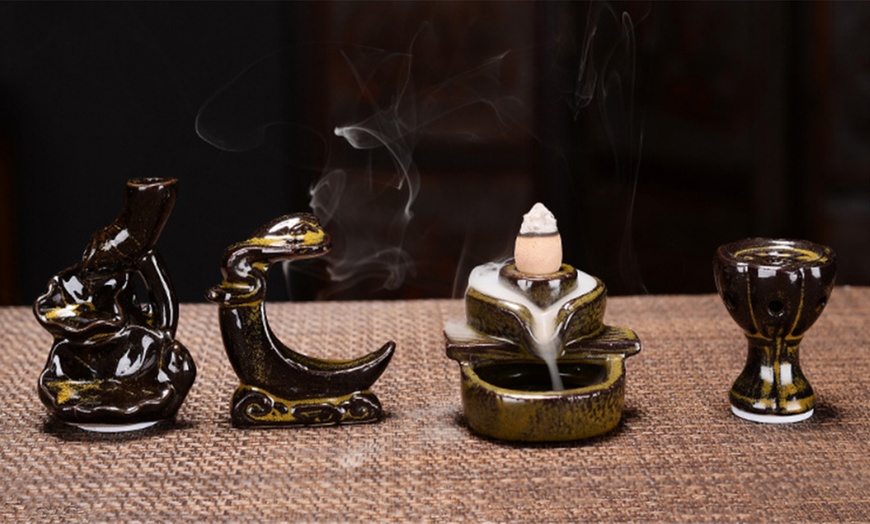 Image 1: Creative Incense Burner with 50 Cones