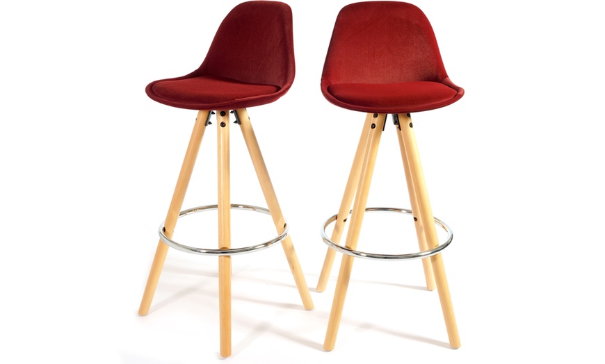 Image 17: Barcelona Retro-Style Bar Stool Two-Piece Set