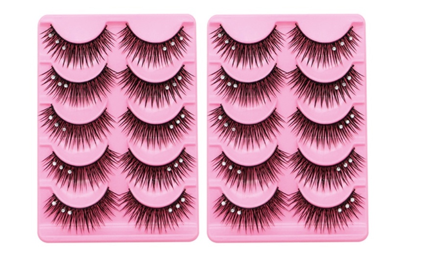 Image 6: False Eyelashes with Sequins Set