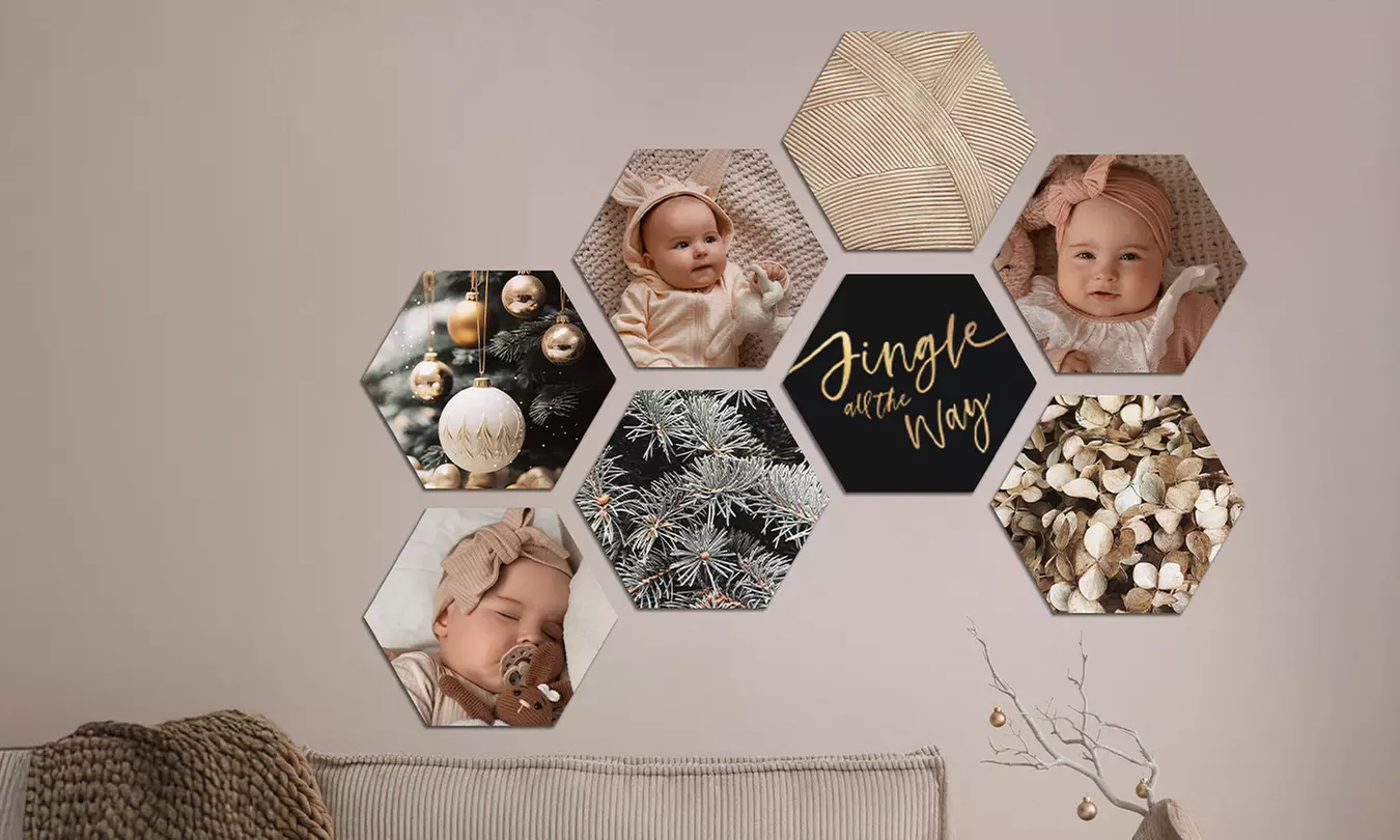 Hexagon foto´s voor aan je muur