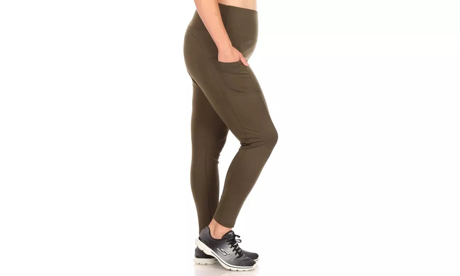 Haute Edition Women's Phone Pocket Full Length Active Leggings. Plus Sizes Available. - Second Medium