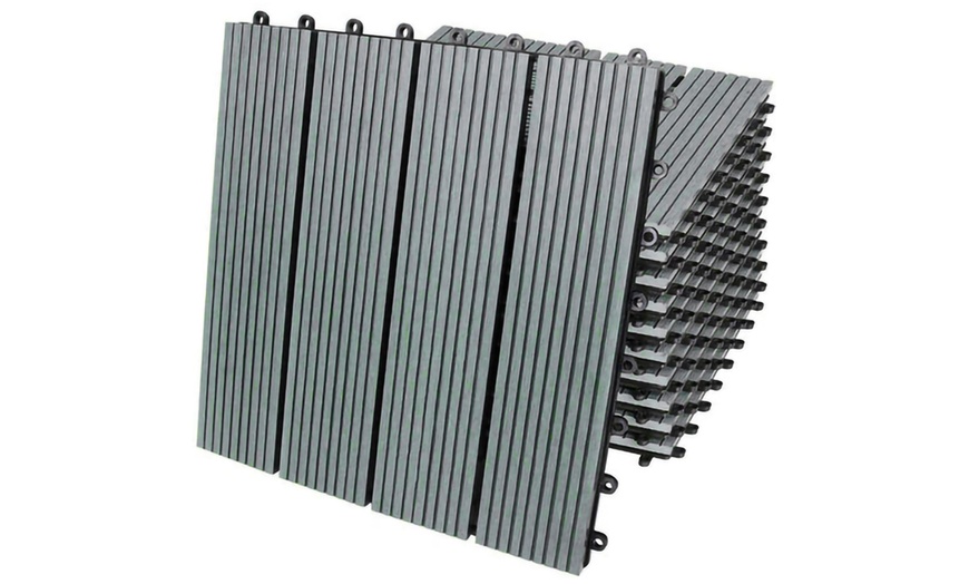 Image 2:  33-Pack WPC Decking Tiles Grey