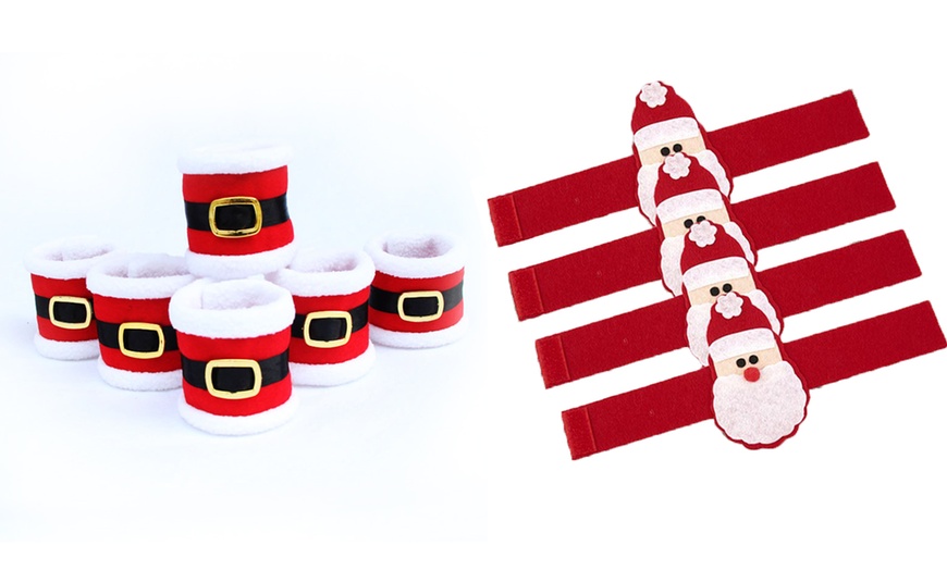 Image 3: Christmas Santa Napkin Rings