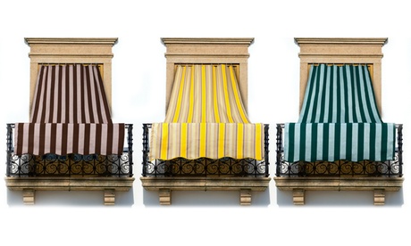 Tende da sole per esterni in filato di poliestere disponibili in 3 dimensioni, 3 modelli e 4 colori