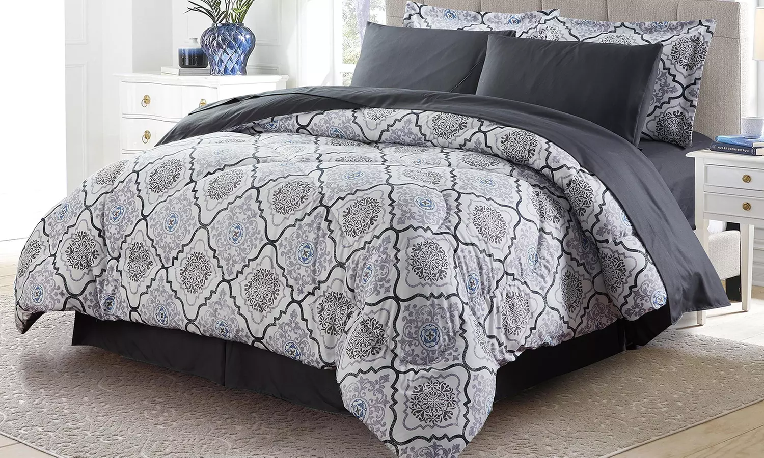 Bibb Home Microfiber Down Alternative Bed-in-a-Bag Set (8-Piece) - Primary Image