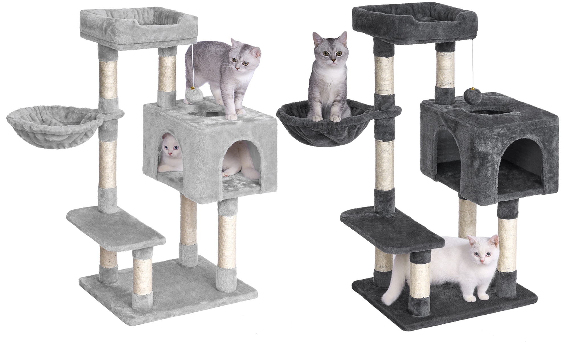 Katzenbaum mit Türen, Hängematte, Kratzbaum