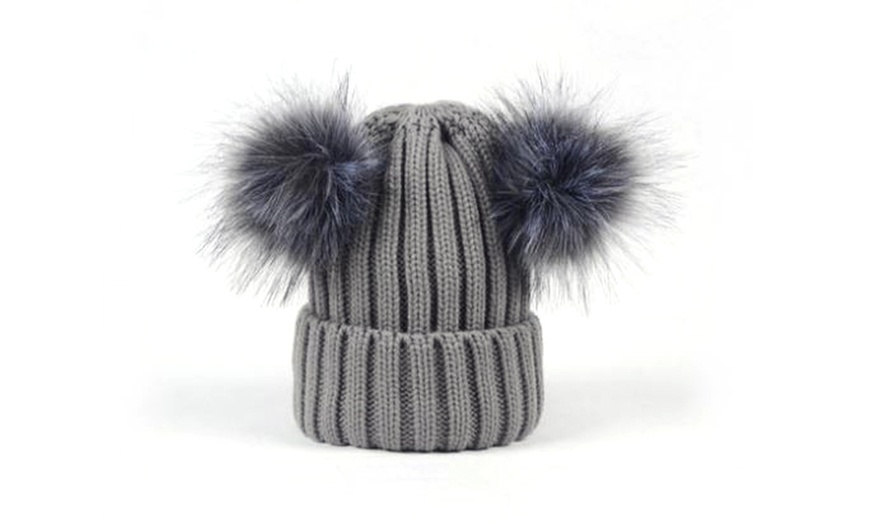 Image 4: Double Pom Pom Winter Hat 