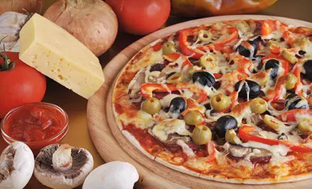 $9 for Two 12-Inch Gourmet Pizzas with Gluten-Free or Regular Crust at 5 Buck Pizza in Roy (Up to $19.98 Value) - Primary Image