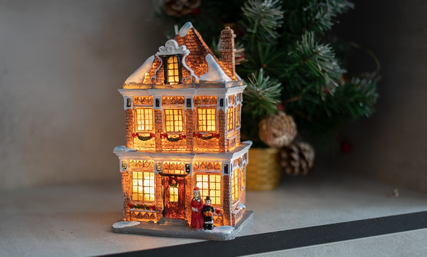 Image 10: One or Two Illuminated LED Resin Christmas Houses