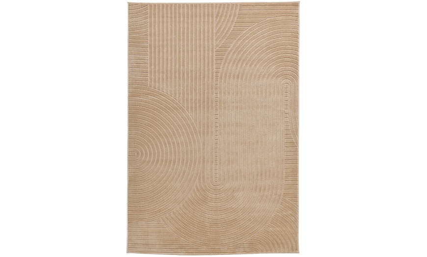 Image 18: Tapis poils ras à motif géométrique aux tons beige de Nazar Rugs