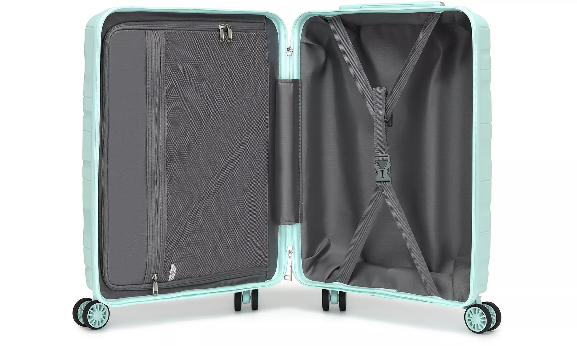 1 of 3 mintgroene koffers