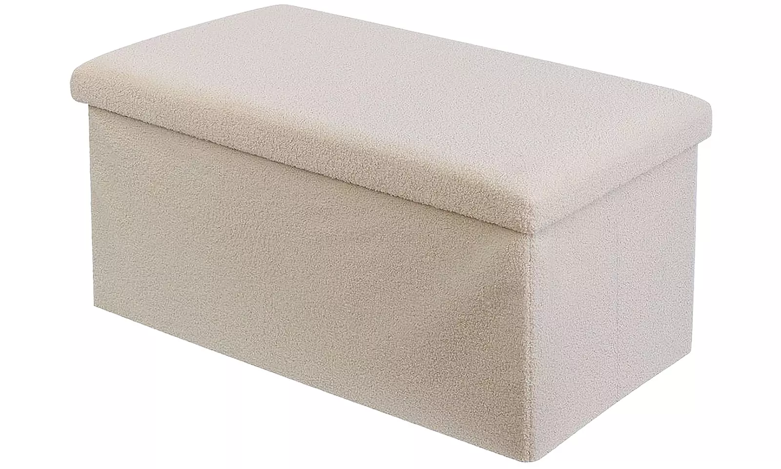 Teddy Boucle Storage Ottoman or Foldable Cube Footstool