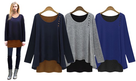 Maglia da donna Anna 2 in 1, disponibile in 3 colori e dalla S alla XL