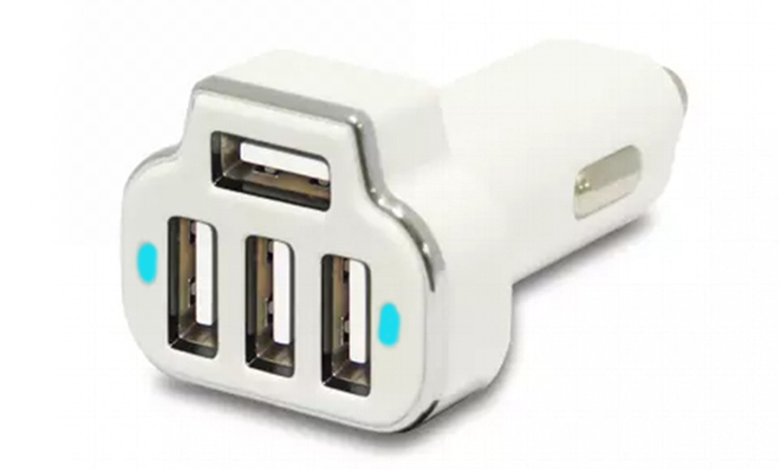 Image 12: Four-Port USB Car Charger