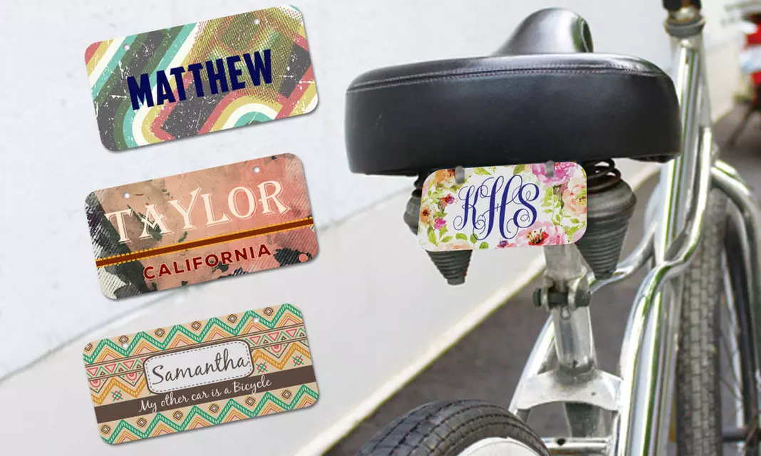 Personalized Bicycle License Plate from Monogram Online (Up to 78% Off) - Primary Image