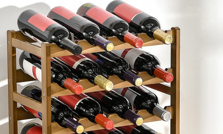 Image 6: HomCom Free-Standing Bamboo Wine Rack