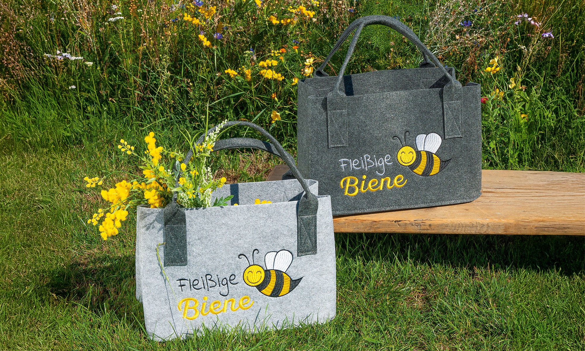 GMD Living Filztasche mit besticktem Motiv