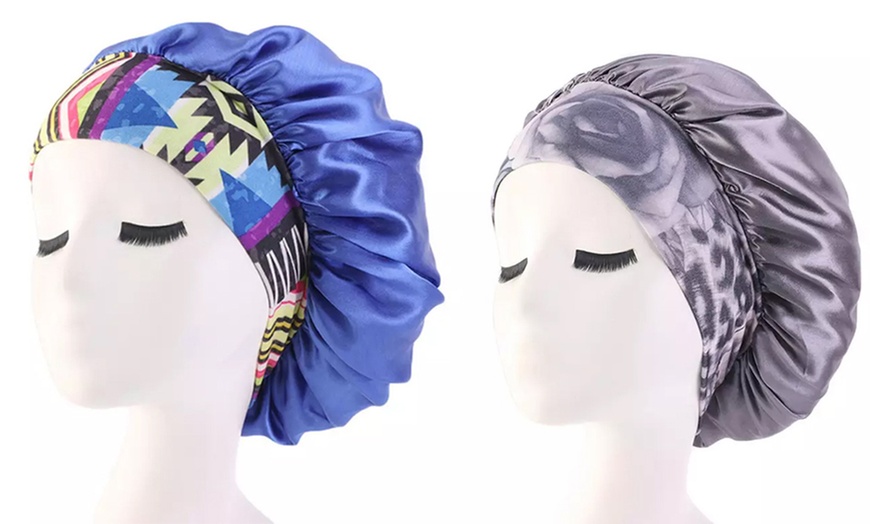 Image 12: One or Two Satin Sleeping Hair Wrap Headbands