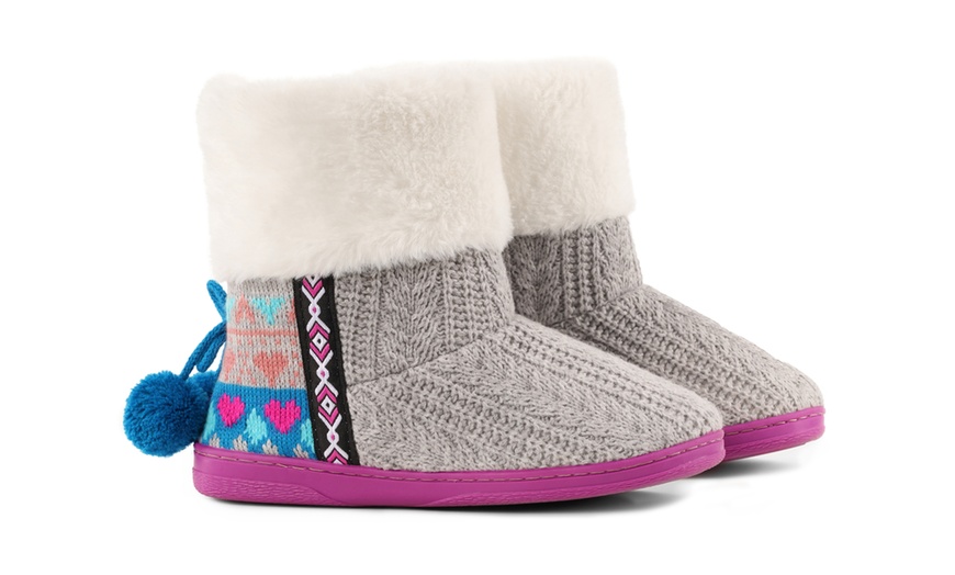 Image 2: Ladies Eskimo Fur Lined Boot Slippers