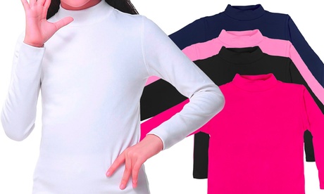 Set di 5 maglie da bambine a manica lunga disponibili in 3 taglie e 5 colori