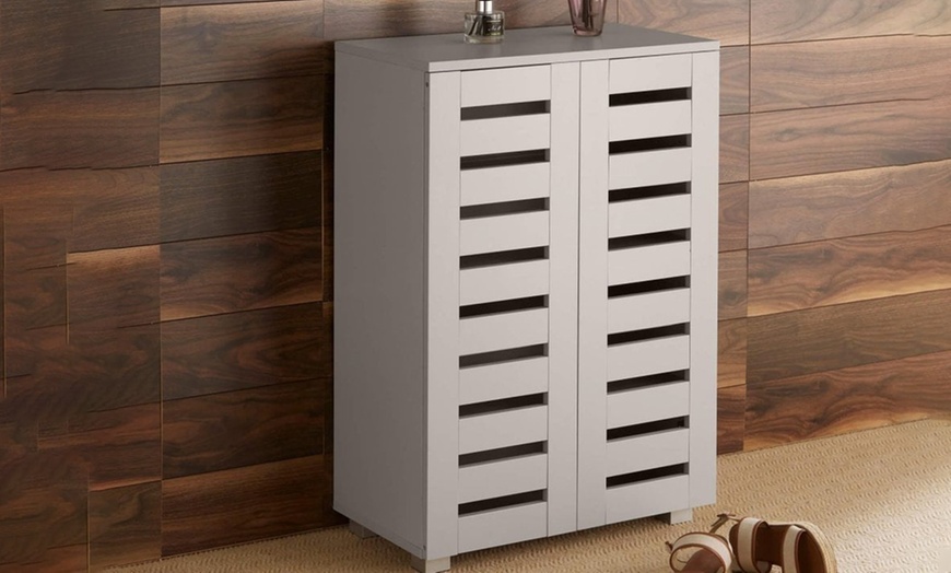 Image 1: Furniture Dealz Oslo Two Door Shoe Storage Cabinet