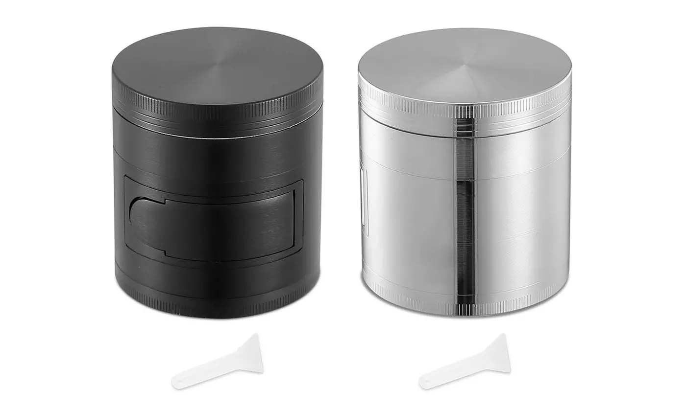 iMounTEK 4-Piece Herb Spice Tobacco Grinder with Window & Scraper