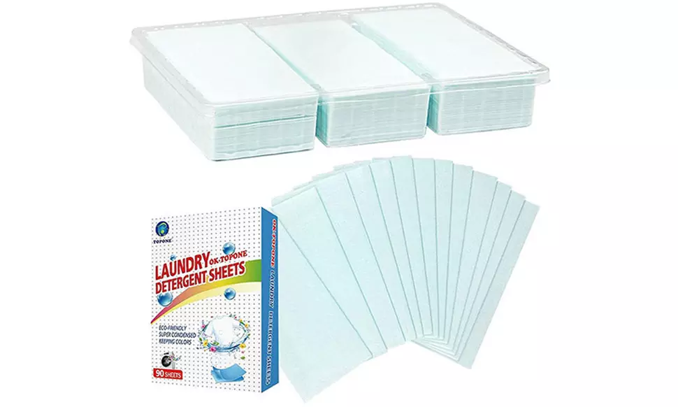 Paquete de 90 hojas de detergente soluble ecológico