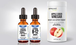 Apple Cider Vinegar Powder, Premium Grade B12 Drops, or Garcinia Drops