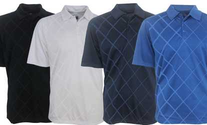image for PGA Tour Men's Diamond-Print Polo Golf Shirt
