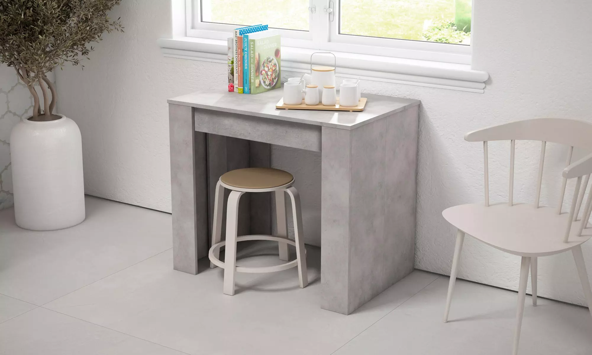 Ausziehbarer Konsolentisch