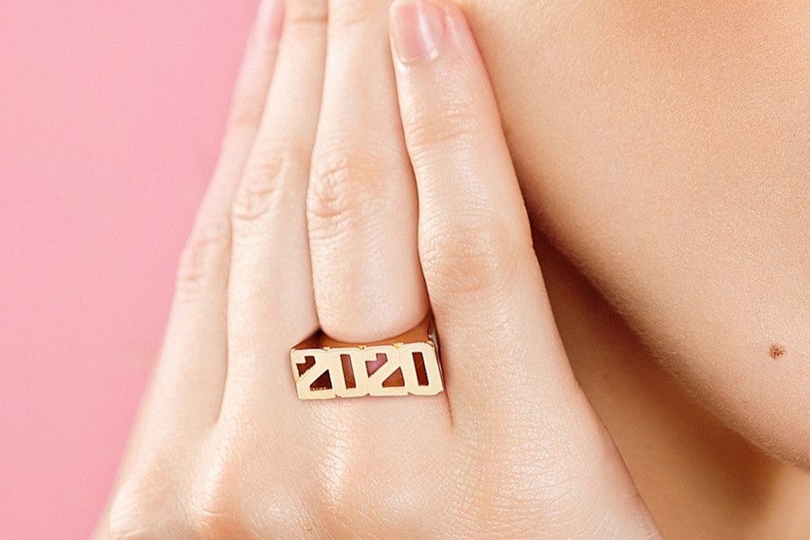 Up to 88% Off Silver or Gold-Plated Year Ring from MonogramHub