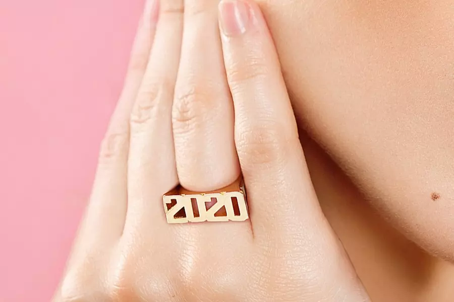 Up to 88% Off Silver or Gold-Plated Year Ring from MonogramHub