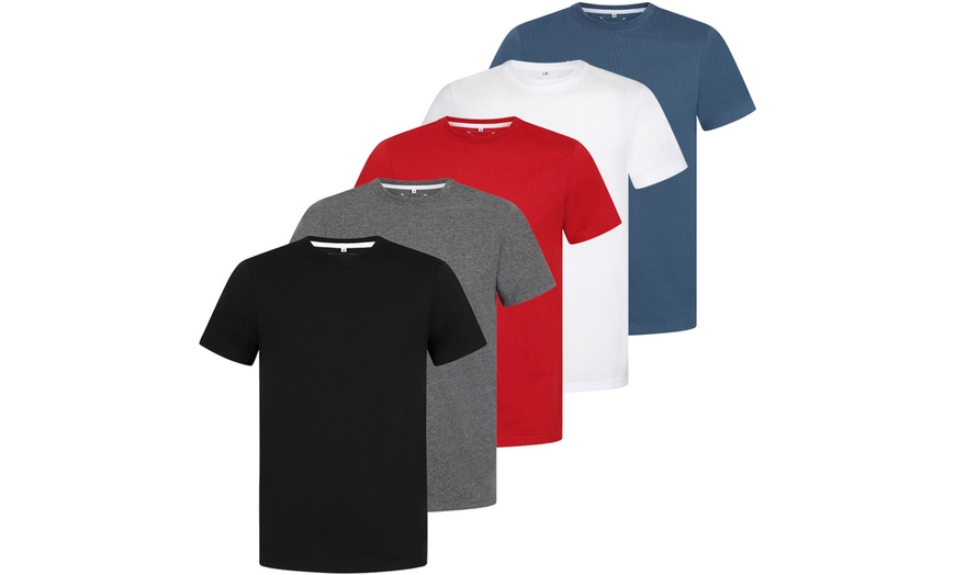 Image 3: 5er-Pack Herren einfarbige Rundhals-T-Shirts