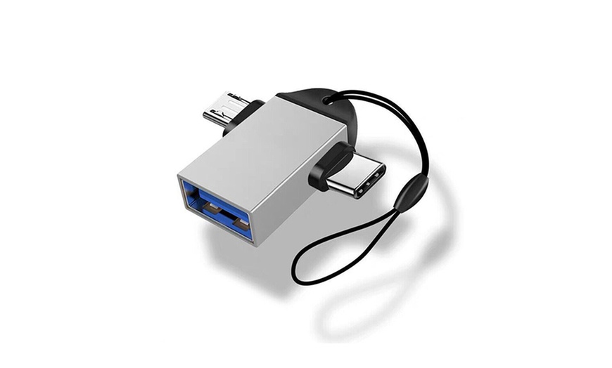 Image 4: One or Two Portable USB Type-C and Micro to USB 3.0 Converters