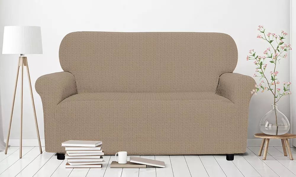Copridivano elastico Iris in tessuto tramato, per divano o poltrona, disponibile in 3 misure e vari colori - Primary Image