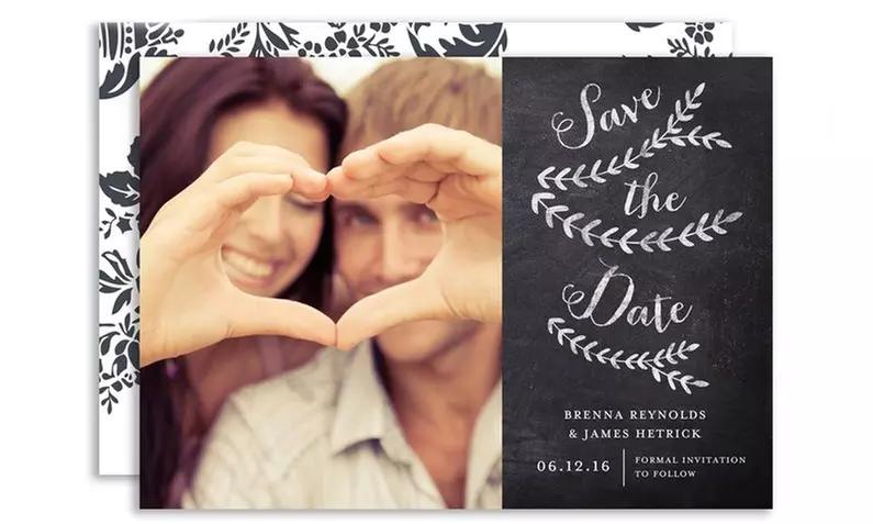 20, 40, 60, or 100 Custom Save the Date Cards from InvitationBox - Primary Image
