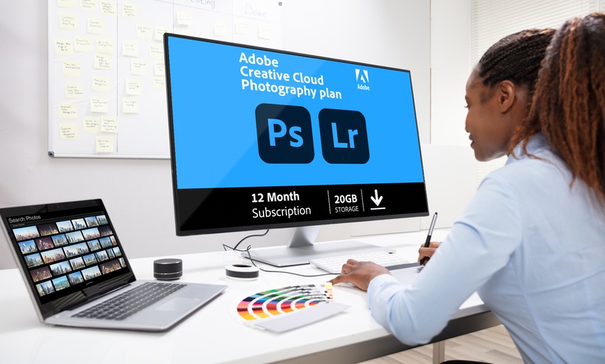 Image 1: Adobe Photoshop and Lightroom One-Year Subscription 