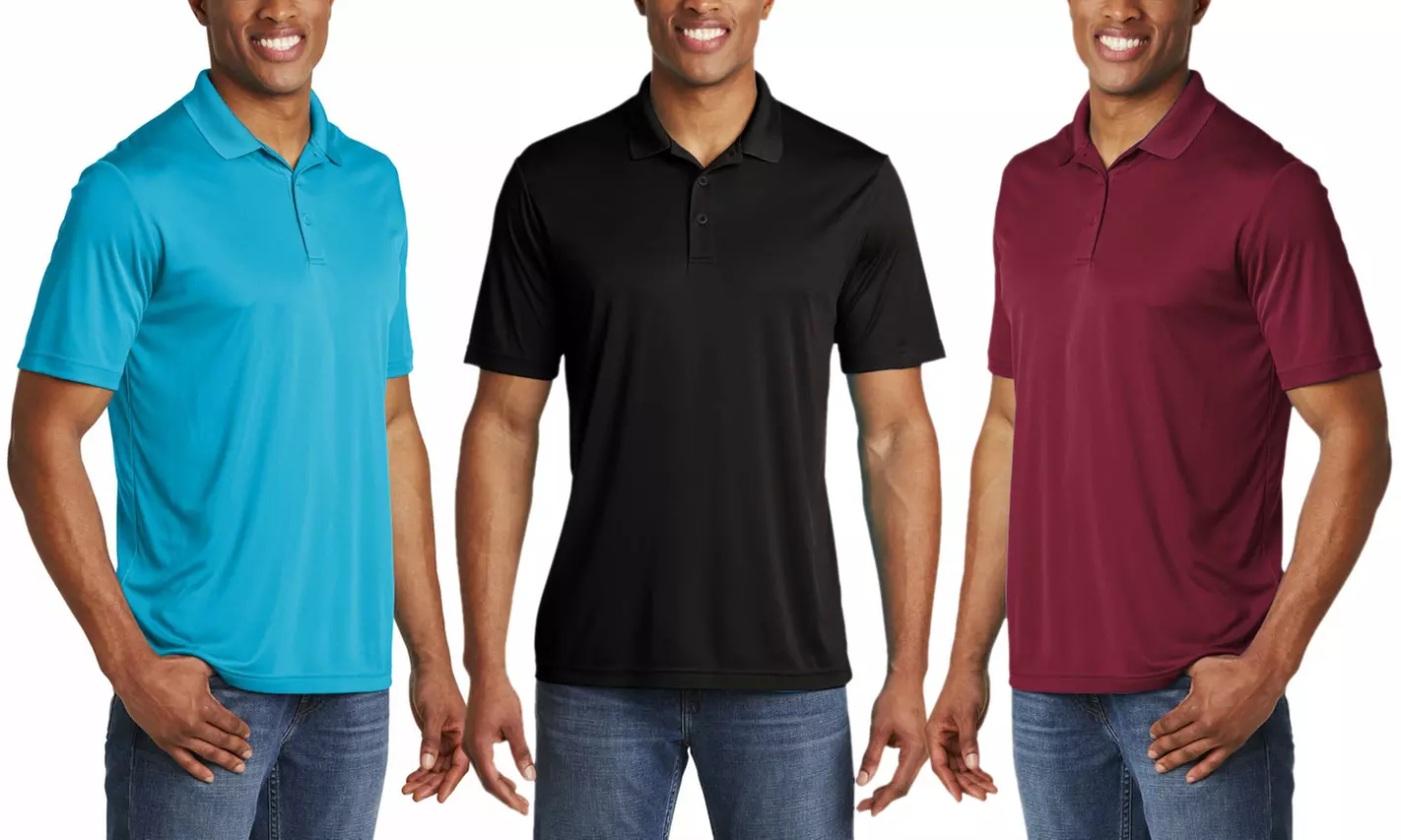 Men's Performance Polo (3-Pack; XS-4XL) - Primary Image