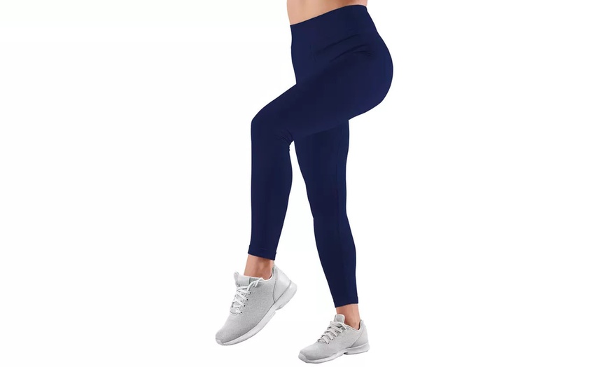 Image 12: Women's Full-Length Warm Fleece-Lined Seamless Leggings