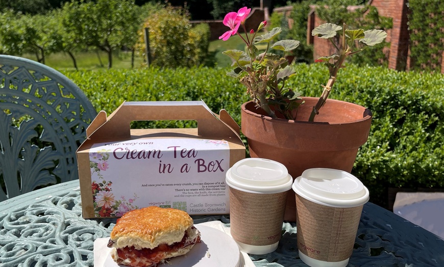 Image 1: Cream Tea Box with Entry to Castle Bromwich Hall Gardens 