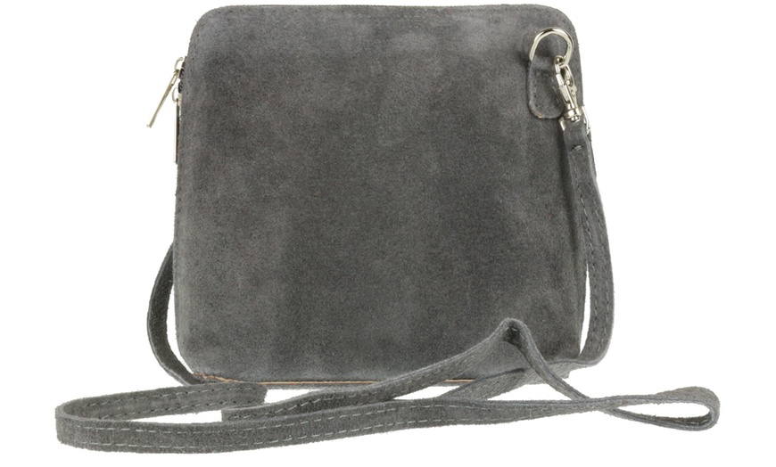 Image 13: Suede Leather Cross-Body Bag