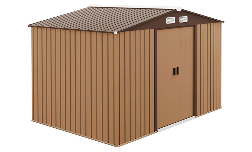 Image 12: Outsunny Large Metal Garden Shed; Durable and Easy Assembly