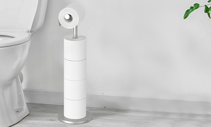 Image 11: Vinsani Freestanding Toilet Roll Stand