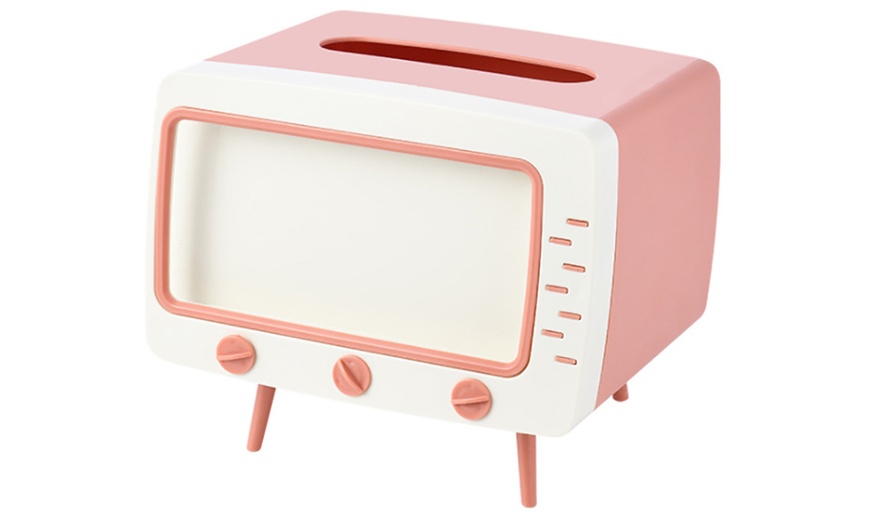 Image 6: Vintage Desktop TV-Shaped Tissue Box